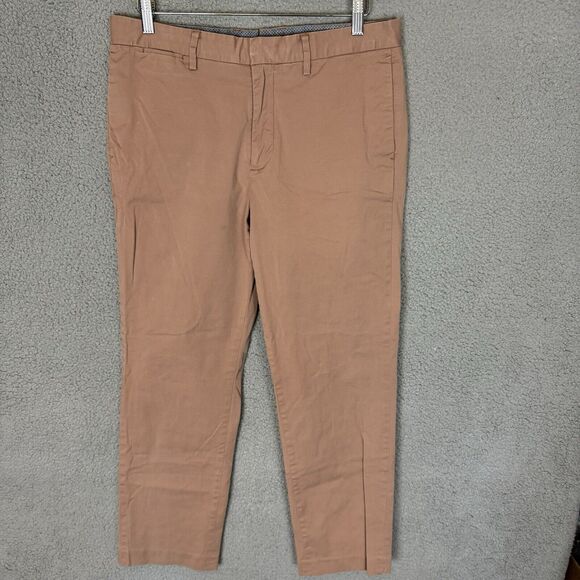 Bonobos Pants Men's 34x30 Brown Straight Cotton Blend Flat Front Casual - Picture 1 of 8
